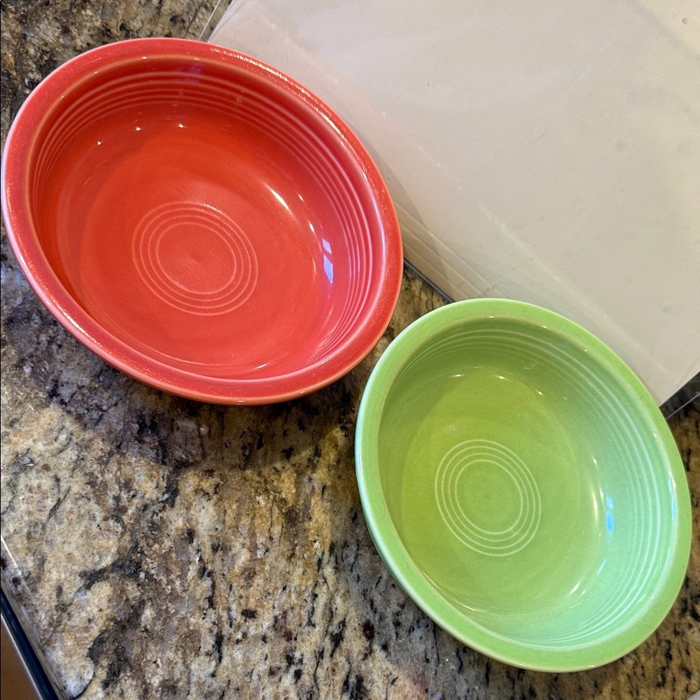 Fiesta Vibrant Coral and Lime Bowls